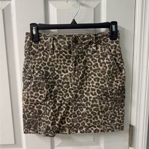 Ashley Mason Tan Leopard Print Skirt